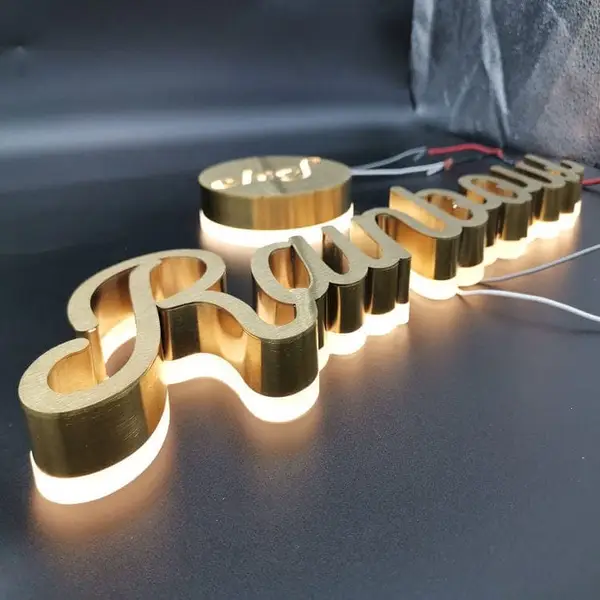 Gold stainless steel letters