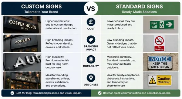 Ready-Made vs Custom Sign Cost & Quality: The Honest Comparison