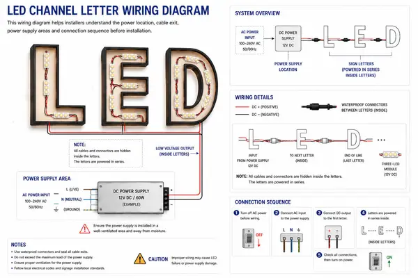 LED Voltage Drop Calculation for Large Channel Letter Signs: Factory Guide