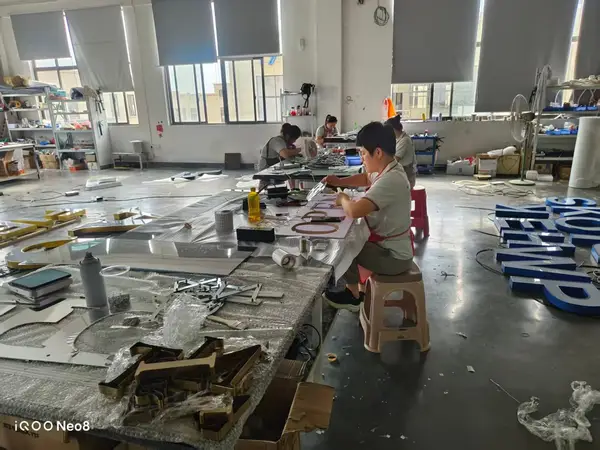 Sign factory LED assembly workshop