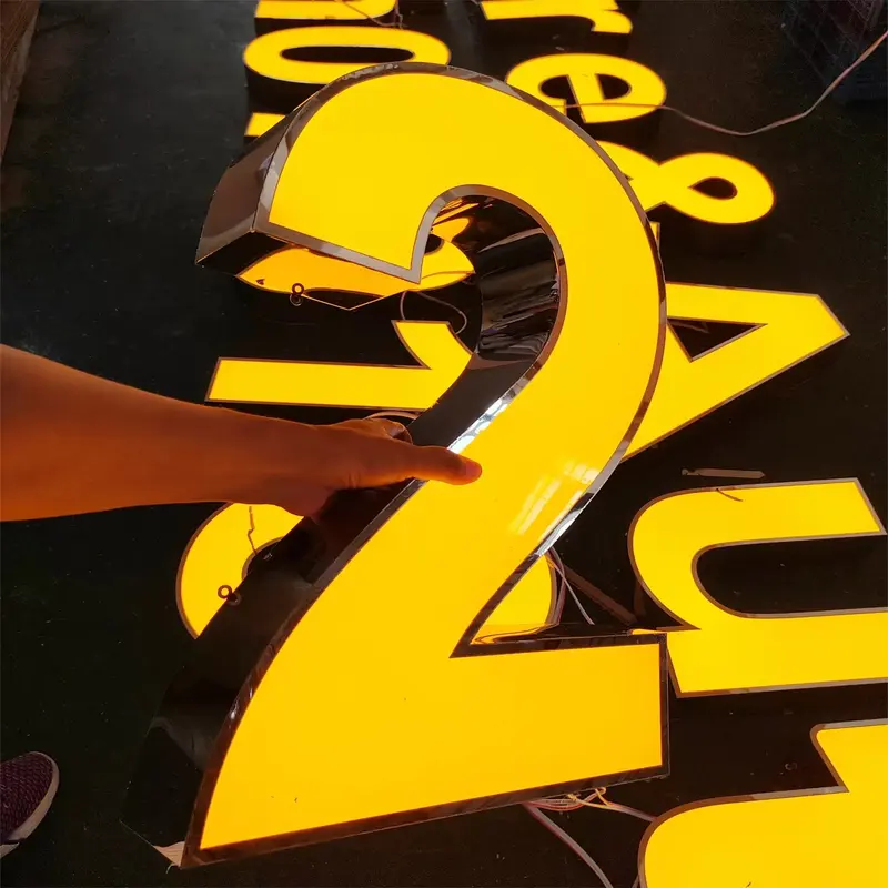 Extra large channel letters building exterior sign