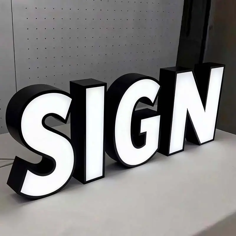 Blue channel letters with blue LED face