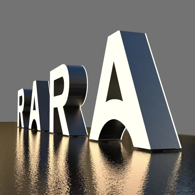Blue channel letters with blue LED face