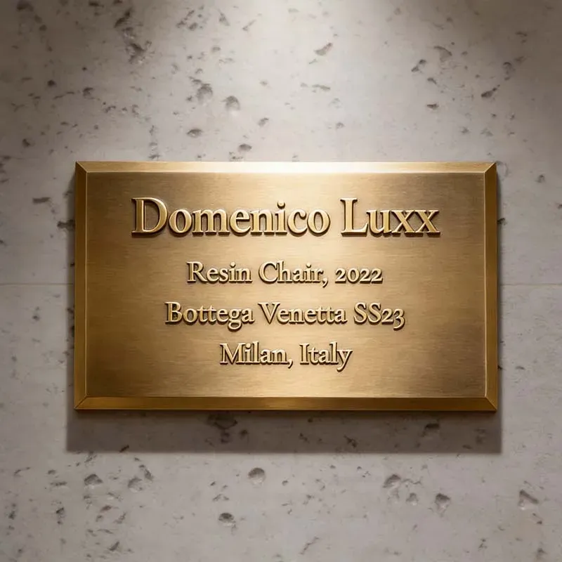 Bronze embossed relief sign